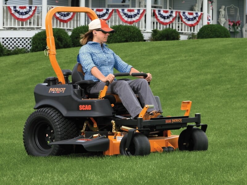 large engine and deck ztr zero turn lawnmower on grass