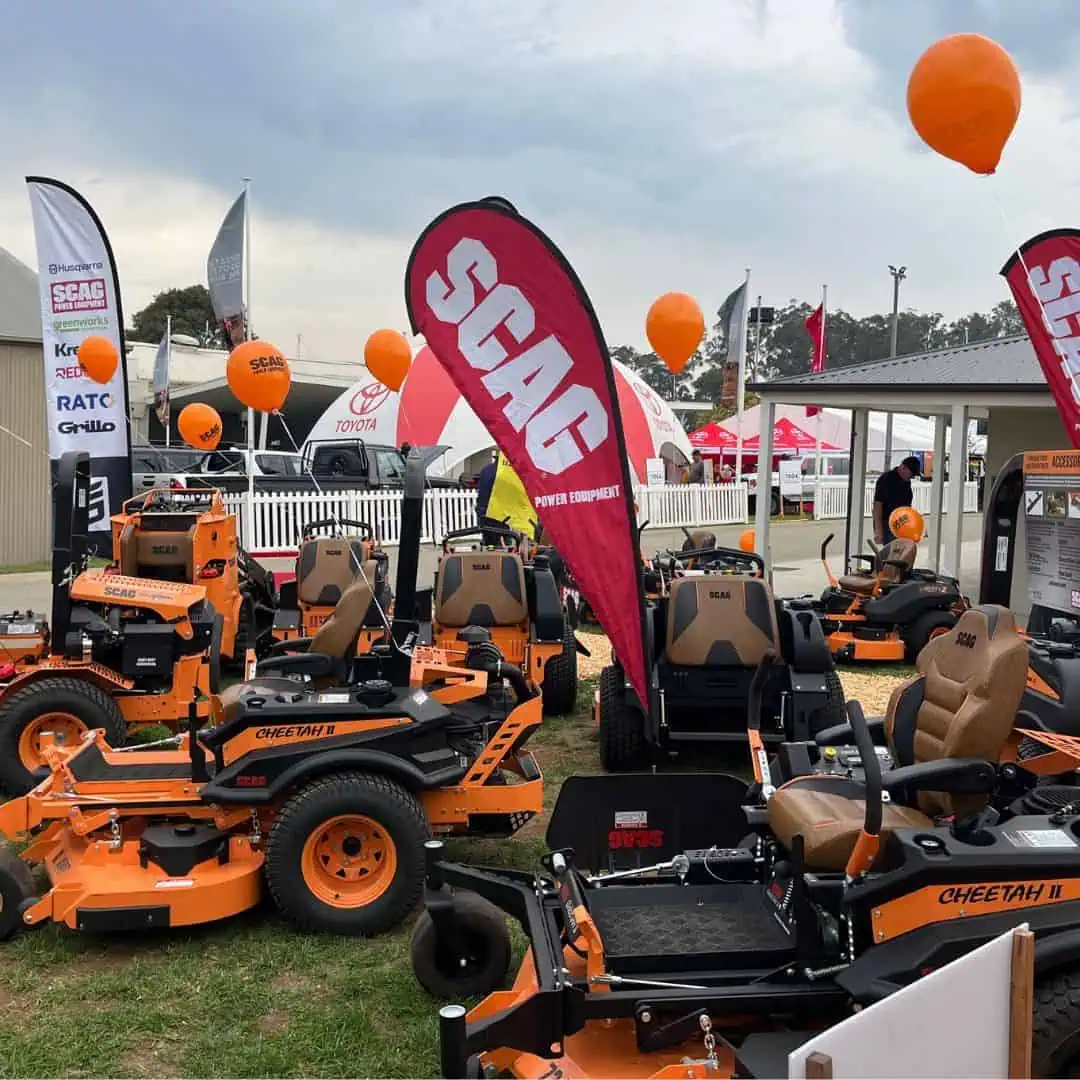 Scag mowers and equipment at a convention